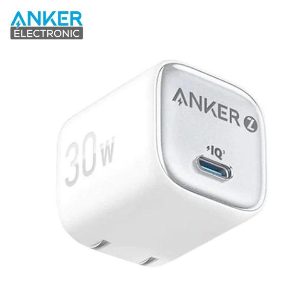 شارژر دیواری 30 وات انکر Anker Zolo GaN Compact Charger 30W A2698 US + مبدل پریز هدیه