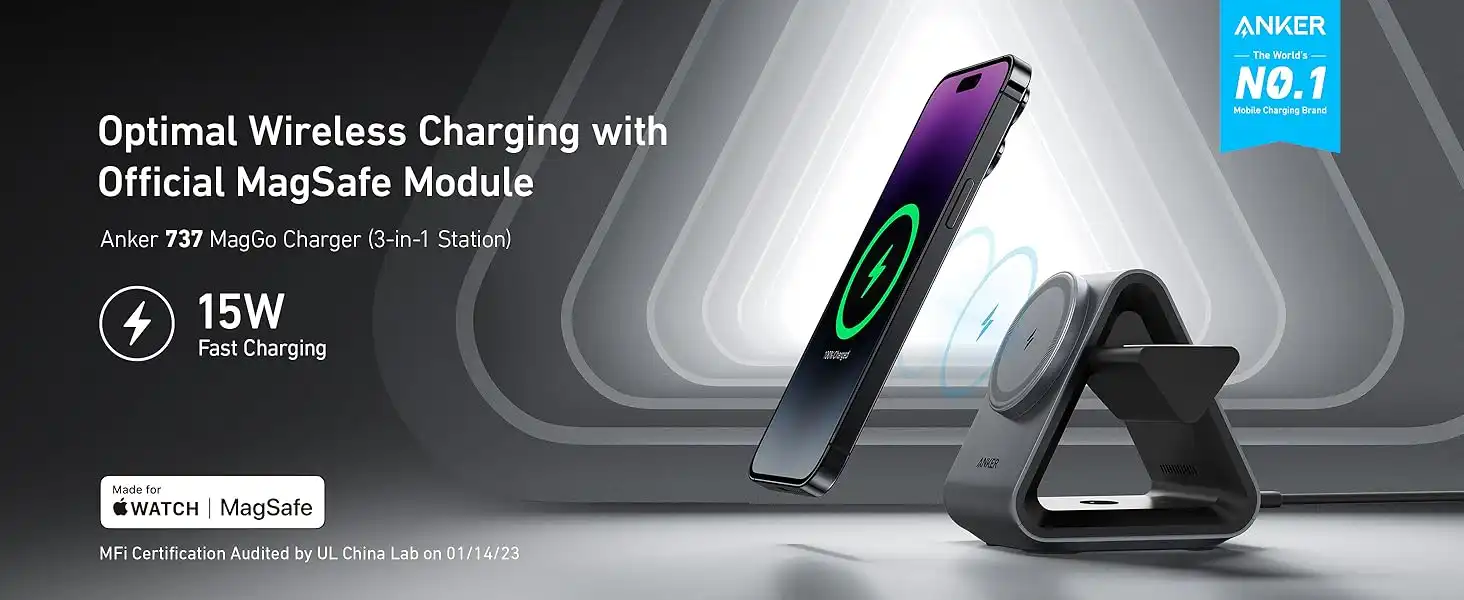 شارژر بی سیم 3 در 1 انکر Anker 737 MagGo Charger 3 in 1 B2599 2 B2599 9